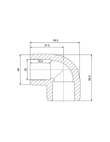 Уголок 90 Blue Ocean d32, для полипропиленовых труб, белый