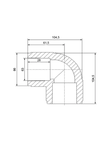 Уголок 90 Blue Ocean d63, для полипропиленовых труб