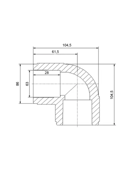 Уголок 90 Blue Ocean d63, для полипропиленовых труб