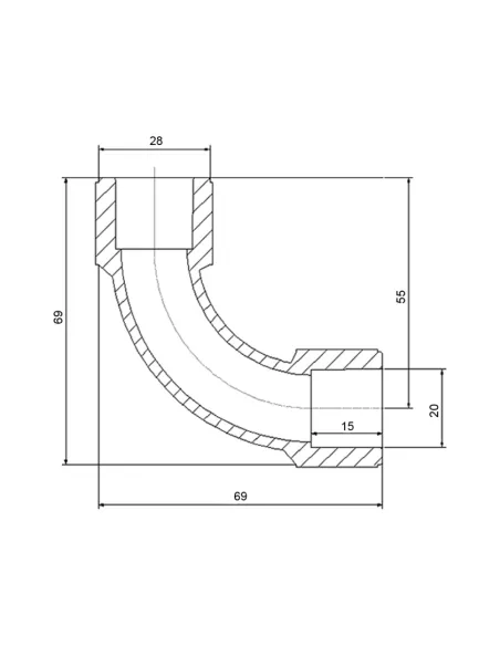 Кут 90 ВВ Blue Ocean d20, для поліпропіленових труб