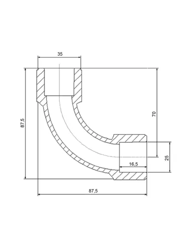 Уголок 90 ВВ Blue Ocean d25, для полипропиленовых труб