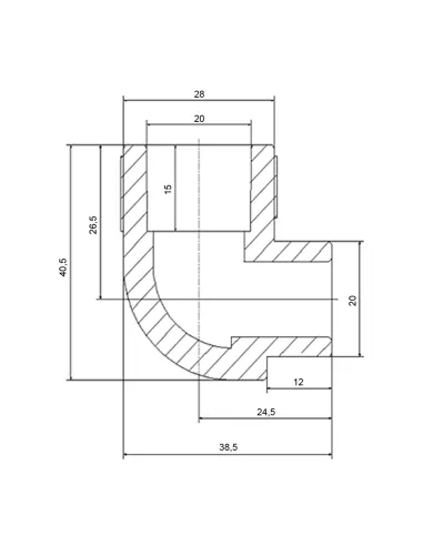 Уголок 90 ВН Blue Ocean d20, для полипропиленовых труб