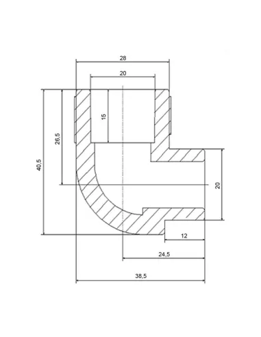 Кут ВН 90 Blue Ocean 20х20, для поліпропіленових труб, білий