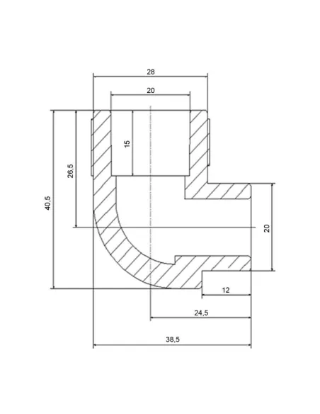 Кут ВН 90 Blue Ocean 20х20, для поліпропіленових труб, білий