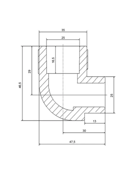 Уголок ВН 90 Blue Ocean 25х25, для полипропиленовых труб, белый