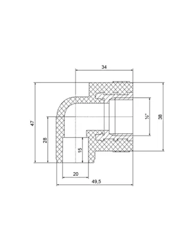 Кут ВР 90 Blue Ocean 20х1/2, для поліпропіленових труб, білий