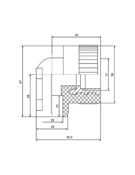 Уголок настенный ВР 90 Blue Ocean 20х1/2, для полипропиленовых труб