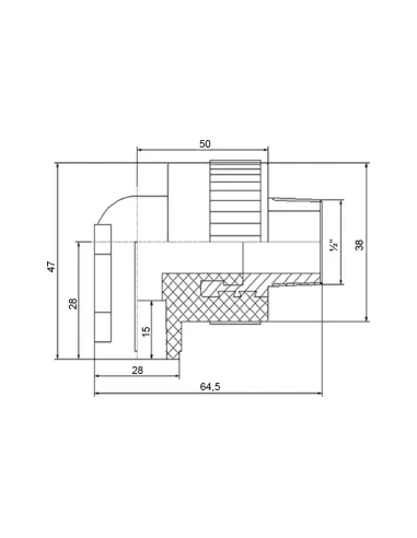 Кут настінний НР 90 Blue Ocean 20х1/2, з кріпленням, для поліпропіленових труб