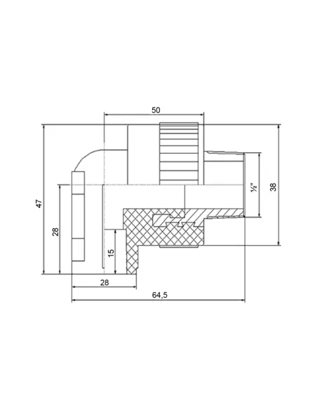 Кут настінний НР 90 Blue Ocean 20х1/2, з кріпленням, для поліпропіленових труб