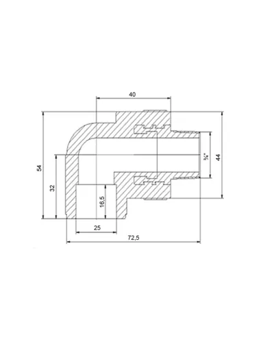 Кут НР 90 Blue Ocean 25х3/4, для поліпропіленових труб, білий