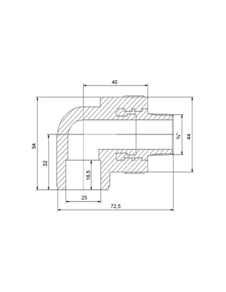 Уголок НР 90 Blue Ocean 25х3/4, для полипропиленовых труб, белый