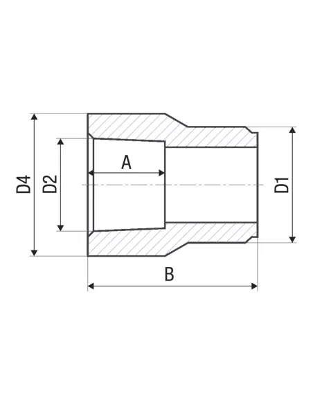 Муфта редукційна ВН ITAL 40х20 мм для поліпропіленових труб, внутрішня-зовнішня