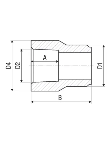 Муфта редукционная ВН ITAL 63х40 мм для полипропиленовых труб, внутренняя-наружная