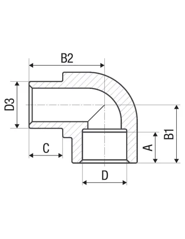 Кут 45 ВН ITAL 20 мм для поліпропіленових труб, внутрішній-зовнішній