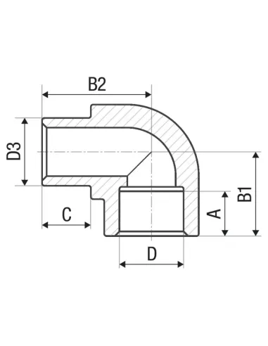 Уголок 90 ВН ITAL 20 мм для полипропиленовых труб, внутренний-наружный