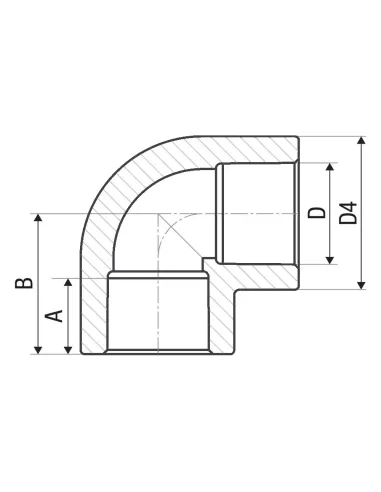 Кут 90 ITAL 50 мм для поліпропіленових труб