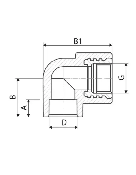 Уголок 90 ВР ITAL 25х1/2 дюйма для полипропиленовых труб, внутренняя резьба