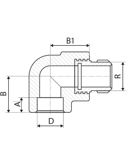 Уголок 90 НР ITAL 25х1/2 дюйма для полипропиленовых труб, наружная резьба