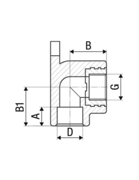 Уголок 90 ВР настенный ITAL 20х1/2 дюйма для полипропиленовых труб, внутренняя резьба