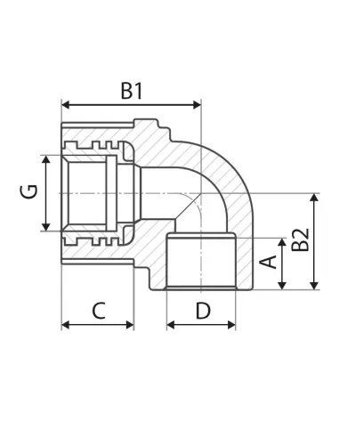Уголок 90 ВР настенный ITAL 20х1/2 дюйма под гипсокартон, для полипропиленовых труб, внутренняя резьба