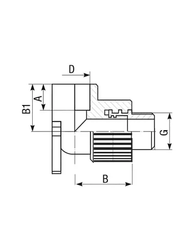 Уголок 90 НР настенный ITAL 20х1/2 дюйма для полипропиленовых труб, наружная резьба