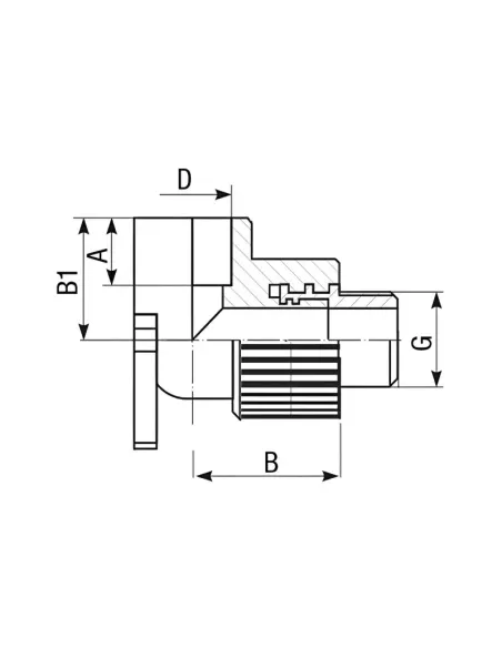 Уголок 90 НР настенный ITAL 20х1/2 дюйма для полипропиленовых труб, наружная резьба