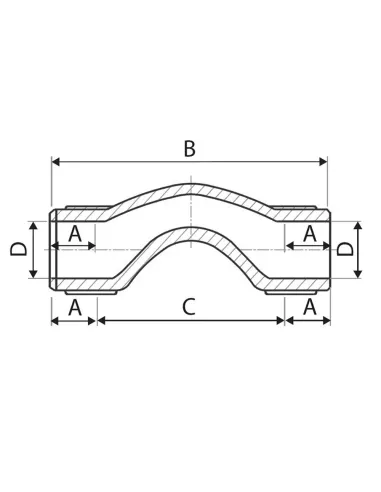 Обвід ITAL 20 мм для поліпропіленових труб, короткий