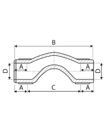Обвод ITAL 25 мм для полипропиленовых труб, короткий