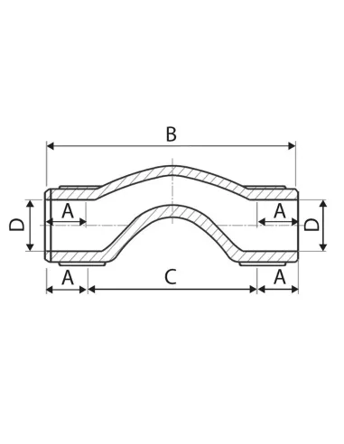 Обвод ITAL 32 мм для полипропиленовых труб, короткий