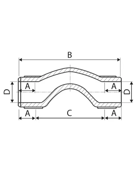 Обвод ITAL 32 мм для полипропиленовых труб, короткий