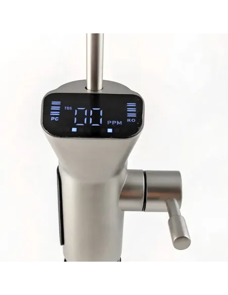 Кран для фильтра очистки воды Raifil с ТДС метром I-A001, нерж сталь