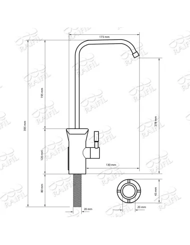 Кран для фильтра очистки воды Raifil с ТДС метром I-A001, нерж сталь