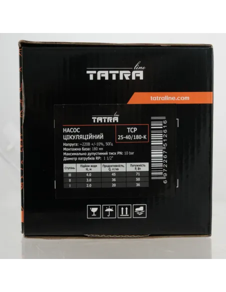 Циркуляційний насос Tatra-Line TCP 25-40/180 180 мм, з кабелем