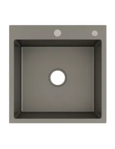 Мийка для кухні квадратна Venta BVM5050G, сіра, 500х500х215 мм з нержавіючої сталі