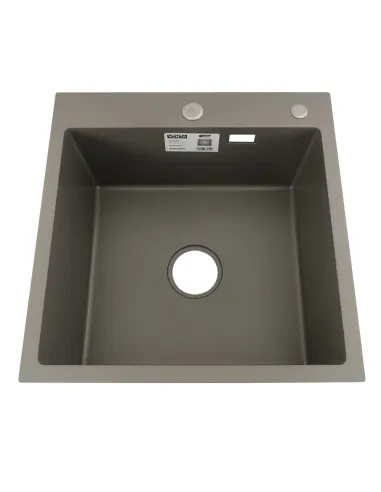 Мойка для кухни квадратная Venta BVM5050G, серая, 500х500х215 мм из нержавеющей стали