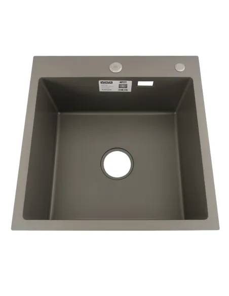 Мойка для кухни квадратная Venta BVM5050G, серая, 500х500х215 мм из нержавеющей стали