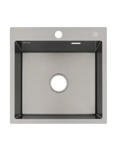 Мийка для кухні прямокутна Venta BVM6050B Black 600х500х215 мм з нержавіючої сталі