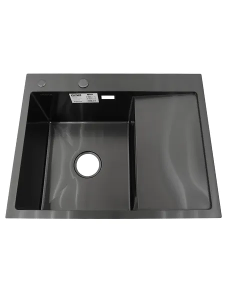 Мойка для кухни прямоугольная Venta BVM6350B Black 630х500х215 мм из нержавеющей стали