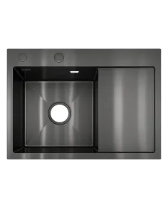 Мийка для кухні прямокутна Venta BVM7848B Black 780х480х215 мм з нержавіючої сталі