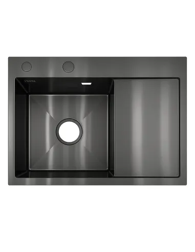 Мойка для кухни прямоугольная Venta BVM7848B Black 780х480х215 мм из нержавеющей стали