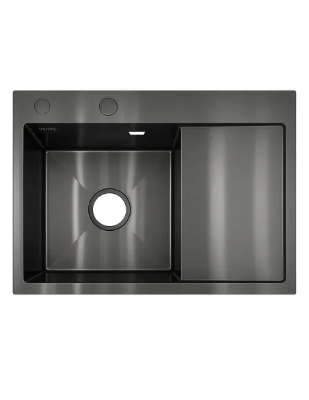 Мойка для кухни прямоугольная Venta BVM7848B Black 780х480х215 мм из нержавеющей стали