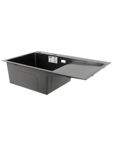 Мийка для кухні прямокутна Venta BVM7848B Black 780х480х215 мм з нержавіючої сталі