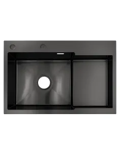 Мойка для кухни прямоугольная Venta BVM7849B Black 780х490х215 мм из нержавеющей стали