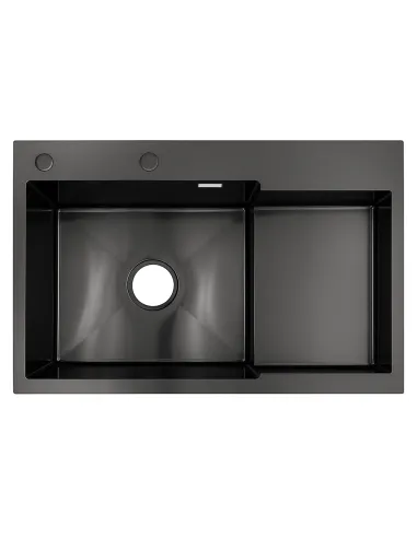 Мойка для кухни прямоугольная Venta BVM7849B Black 780х490х215 мм из нержавеющей стали