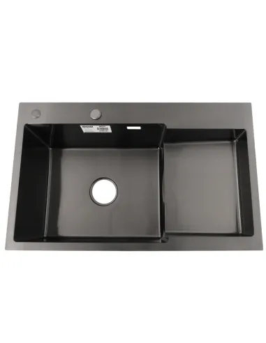 Мойка для кухни прямоугольная Venta BVM7849B Black 780х490х215 мм из нержавеющей стали