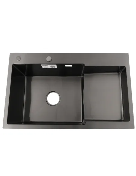 Мойка для кухни прямоугольная Venta BVM7849B Black 780х490х215 мм из нержавеющей стали