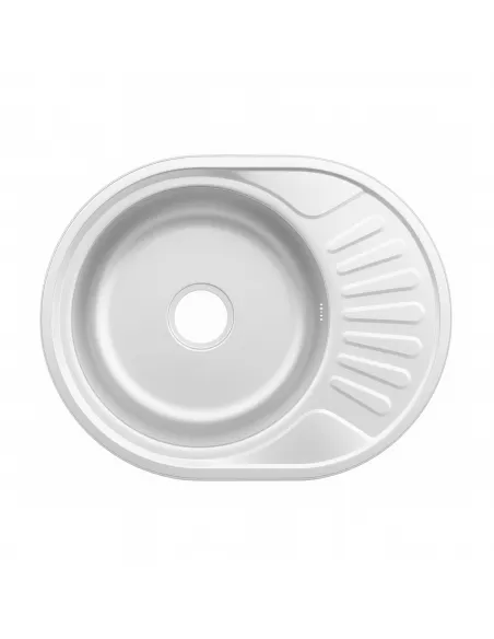 Мийка для кухні овальна Venta VM57456D, 570х450х160 мм, з нержавіючої сталі