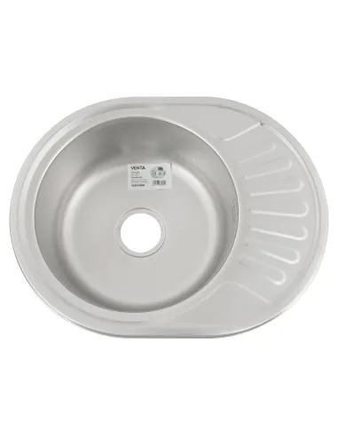 Мийка для кухні овальна Venta VM57458D, 570х450х160 мм, з нержавіючої сталі