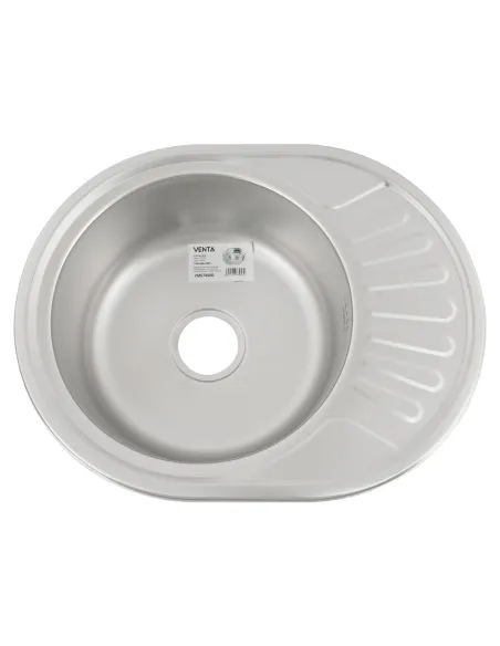 Мойка для кухни овальная Venta VM57458D, 570х450х160 мм, из нержавеющей стали
