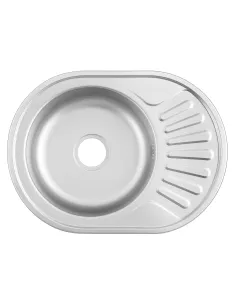 Мойка для кухни овальная Venta VM57458S, 570х450х160 мм, из нержавеющей стали